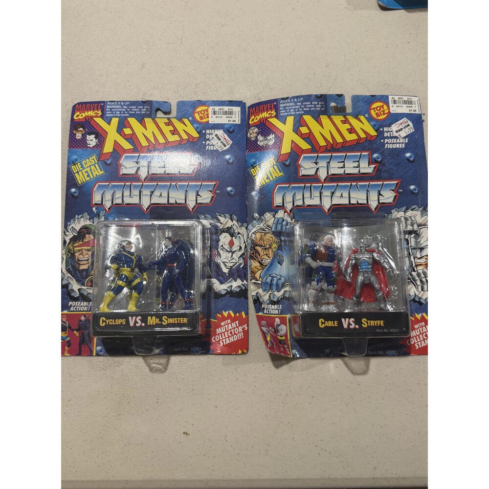 X-Men Steel Mutants Die-Cast Lot - Cyclops/Mr. Sinister & Cable/Stryfe - SEALED